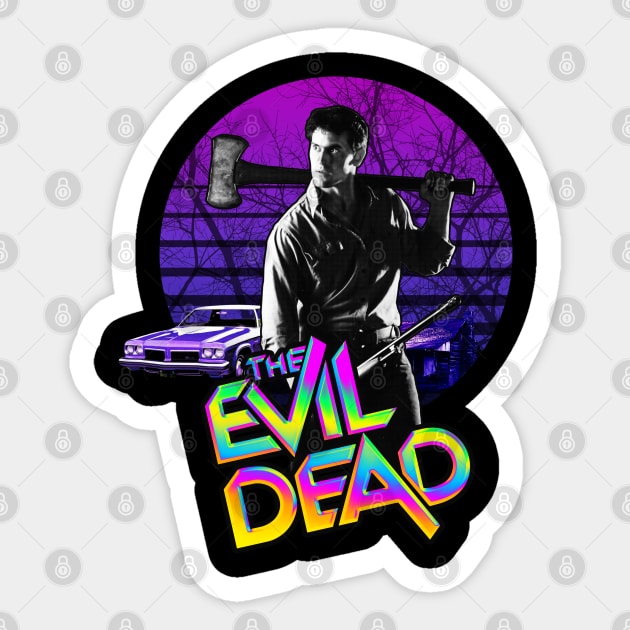 The Evil Dead - retrowave Sticker by Vitaliy_Klimenko